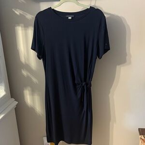 Elegant Navy Short Sleeve Dress